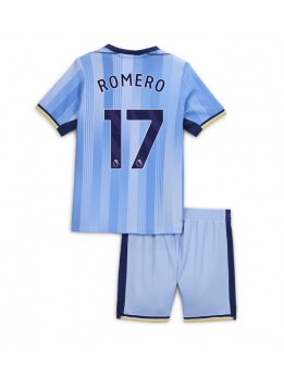 Tottenham Hotspur Cristian Romero #17 Replika Borta Kläder Barn 2024-25 Kortärmad (+ byxor)